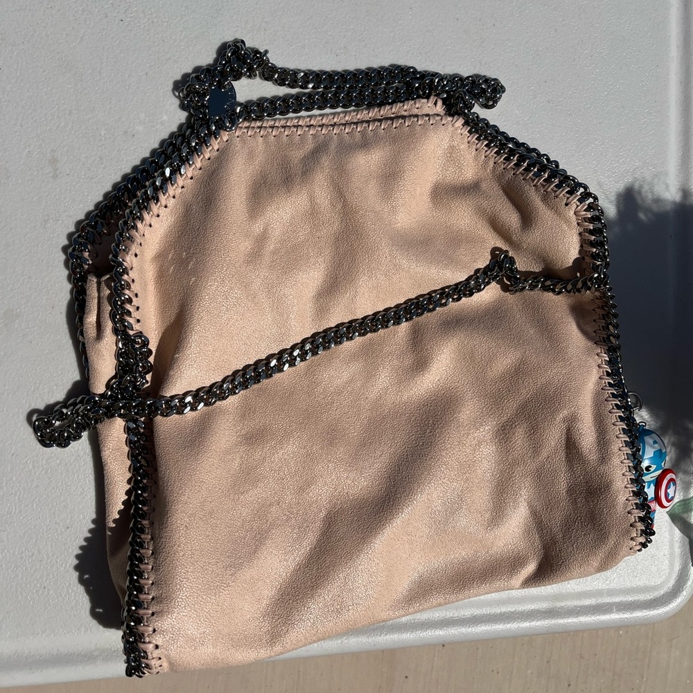 Stella McCartney Blush metallic Pink Suede fold over bag